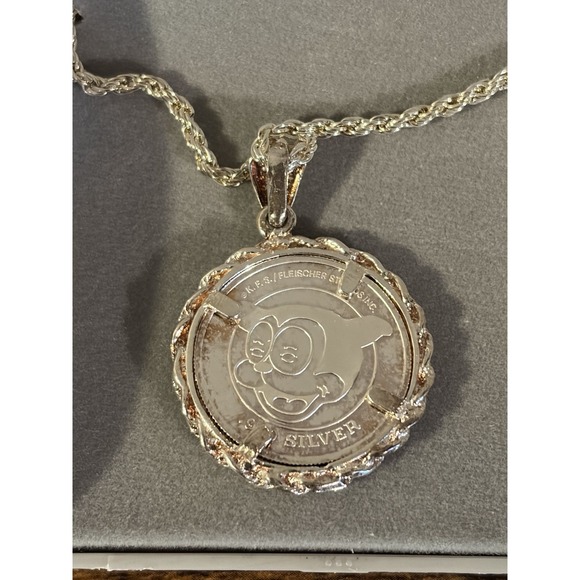 Vtg Betty Boop  .999 Sterling Silver Pendant Necklace With Chain - Picture 4 of 8